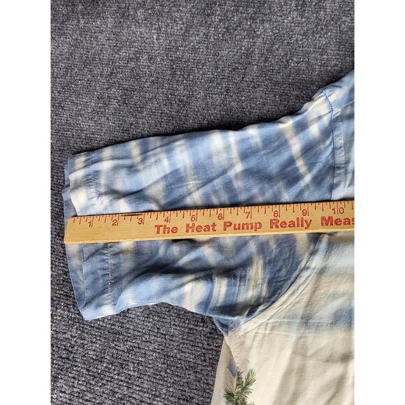 Pierre Cardin Tropical Girls Boat Lighthouse Palms Flowers Button Down Shirt L - Picture 4 of 9